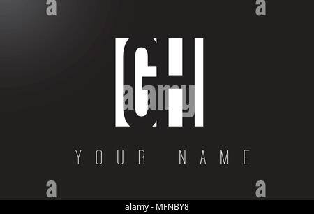 GH Letter Logo With Black and White Letters Negative Space Design. Stock Vector