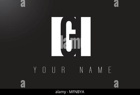 GI Letter Logo With Black and White Letters Negative Space Design. Stock Vector