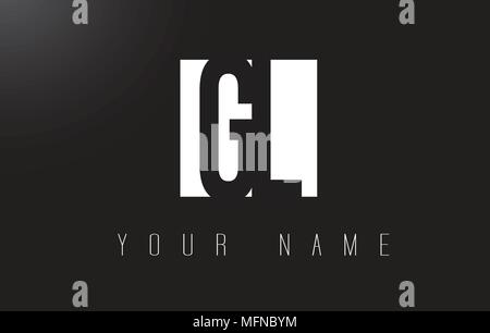 GL Letter Logo With Black and White Letters Negative Space Design. Stock Vector