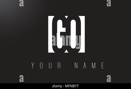GO Letter Logo With Black and White Letters Negative Space Design. Stock Vector