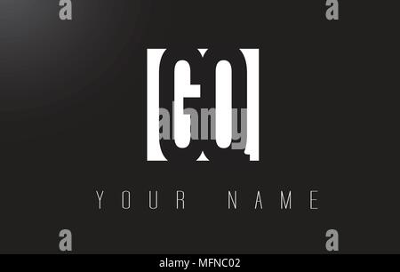 GQ Letter Logo With Black and White Letters Negative Space Design. Stock Vector