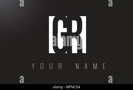 GR Letter Logo With Black and White Letters Negative Space Design. Stock Vector