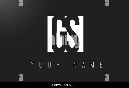 GS Letter Logo With Black and White Letters Negative Space Design. Stock Vector