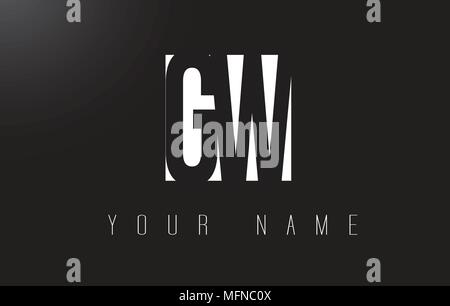 GW Letter Logo With Black and White Letters Negative Space Design. Stock Vector