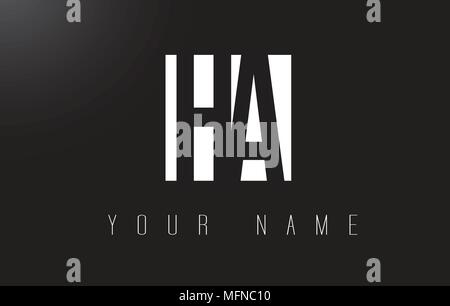 HA Letter Logo With Black and White Letters Negative Space Design. Stock Vector