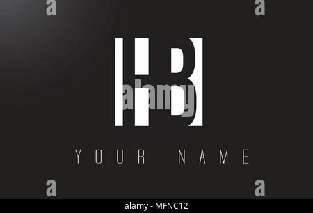 HB Letter Logo With Black and White Letters Negative Space Design. Stock Vector