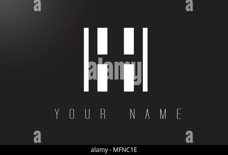 HH Letter Logo With Black and White Letters Negative Space Design. Stock Vector