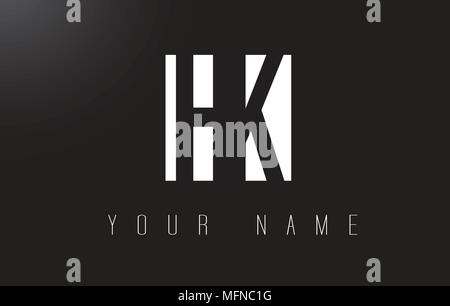 HK Letter Logo With Black and White Letters Negative Space Design. Stock Vector