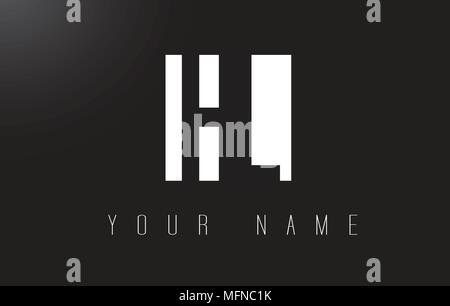 HL Letter Logo With Black and White Letters Negative Space Design. Stock Vector