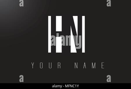 HN Letter Logo With Black and White Letters Negative Space Design. Stock Vector