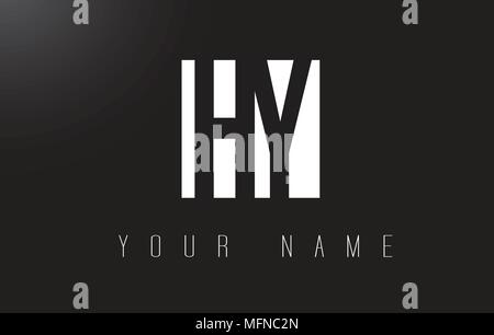HY Letter Logo With Black and White Letters Negative Space Design. Stock Vector
