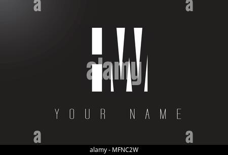 HW Letter Logo With Black and White Letters Negative Space Design. Stock Vector