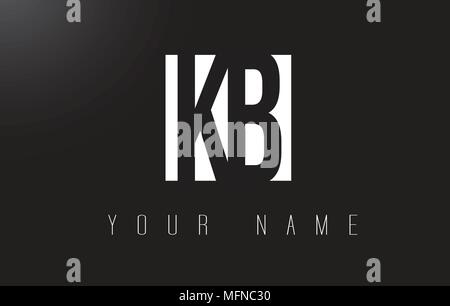 KB Letter Logo With Black and White Letters Negative Space Design. Stock Vector