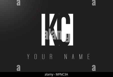 KC Letter Logo With Black and White Letters Negative Space Design. Stock Vector