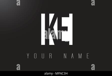 KE Letter Logo With Black and White Letters Negative Space Design. Stock Vector