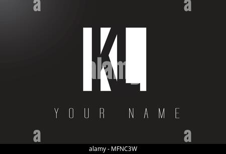 KL Letter Logo With Black and White Letters Negative Space Design. Stock Vector