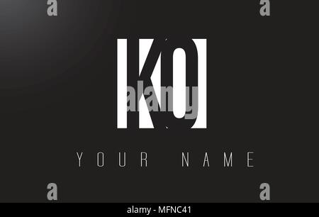 KO Letter Logo With Black and White Letters Negative Space Design. Stock Vector