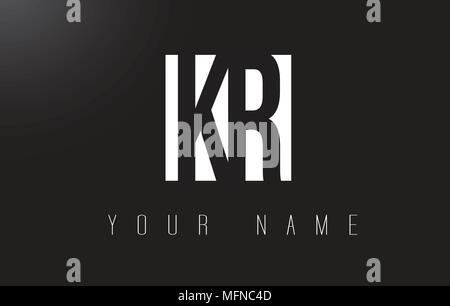 KR Letter Logo With Black and White Letters Negative Space Design. Stock Vector