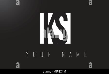 KS Letter Logo With Black and White Letters Negative Space Design. Stock Vector