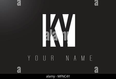 KY Letter Logo With Black and White Letters Negative Space Design. Stock Vector