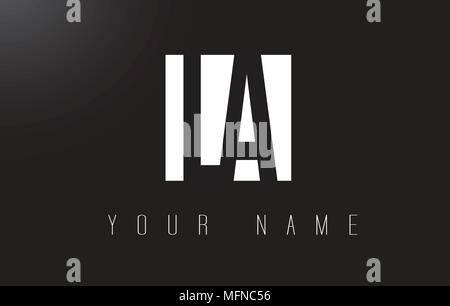 LA Letter Logo With Black and White Letters Negative Space Design. Stock Vector