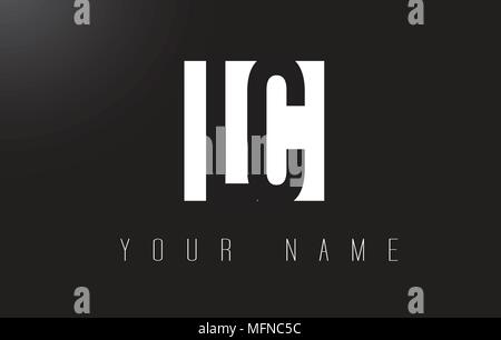LC Letter Logo With Black and White Letters Negative Space Design. Stock Vector