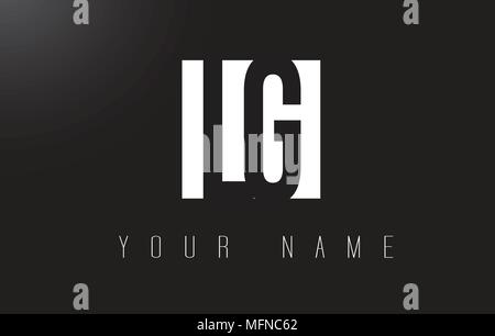 LG Letter Logo With Black and White Letters Negative Space Design. Stock Vector