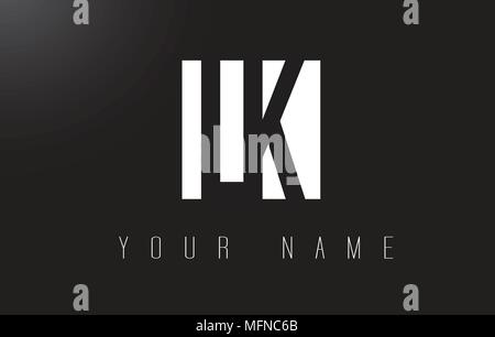 LK Letter Logo With Black and White Letters Negative Space Design. Stock Vector