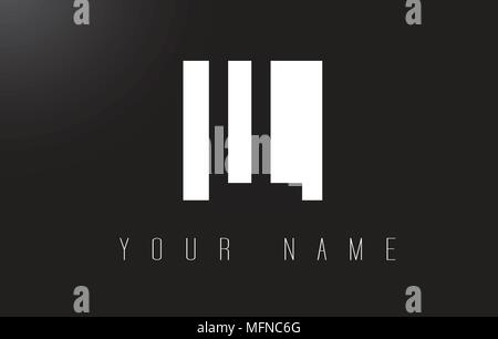 LL Letter Logo With Black and White Letters Negative Space Design. Stock Vector