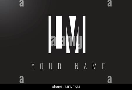 LM Letter Logo With Black and White Letters Negative Space Design. Stock Vector
