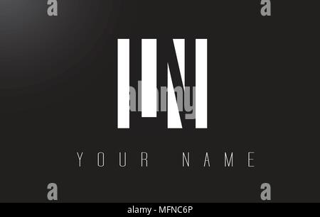 LN Letter Logo With Black and White Letters Negative Space Design. Stock Vector