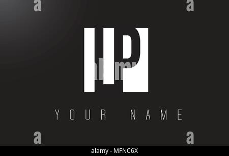 LP Letter Logo With Black and White Letters Negative Space Design. Stock Vector