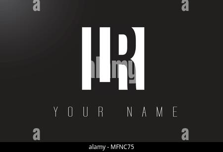 LR Letter Logo With Black and White Letters Negative Space Design. Stock Vector