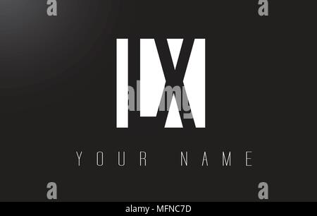LX Letter Logo With Black and White Letters Negative Space Design. Stock Vector