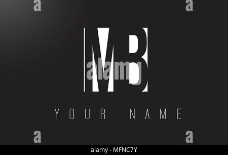 MB Letter Logo With Black and White Letters Negative Space Design. Stock Vector