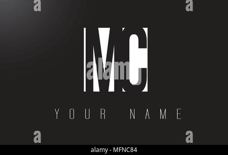 MC Letter Logo With Black and White Letters Negative Space Design. Stock Vector