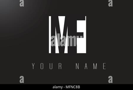 MF Letter Logo With Black and White Letters Negative Space Design. Stock Vector