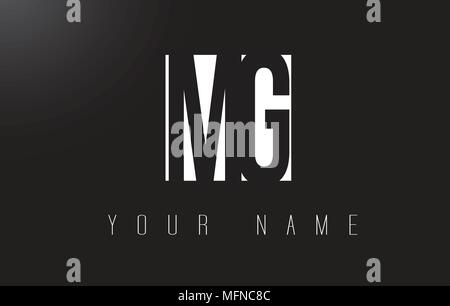 MG Letter Logo With Black and White Letters Negative Space Design. Stock Vector