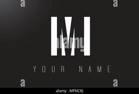 MI Letter Logo With Black and White Letters Negative Space Design. Stock Vector