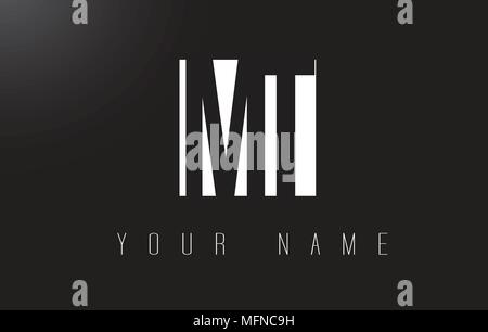 MT Letter Logo With Black and White Letters Negative Space Design. Stock Vector