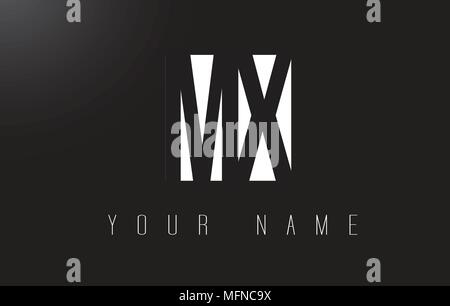 MX Letter Logo With Black and White Letters Negative Space Design. Stock Vector