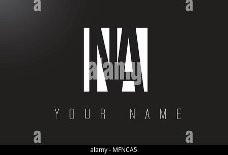 NA Letter Logo With Black and White Letters Negative Space Design. Stock Vector
