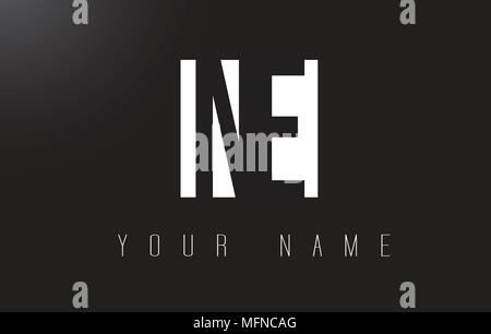 NE Letter Logo With Black and White Letters Negative Space Design. Stock Vector