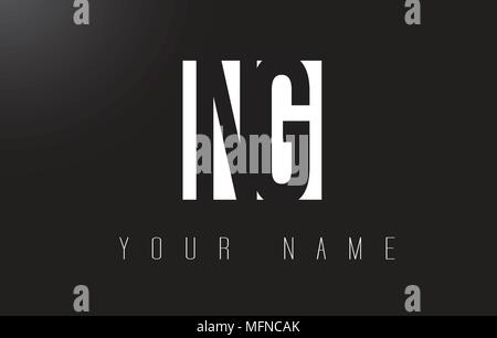 NG Letter Logo With Black and White Letters Negative Space Design. Stock Vector