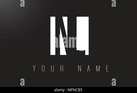 NL Letter Logo With Black and White Letters Negative Space Design. Stock Vector