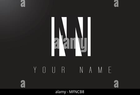 NN Letter Logo With Black and White Letters Negative Space Design. Stock Vector