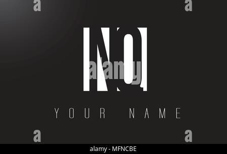 NQ Letter Logo With Black and White Letters Negative Space Design. Stock Vector