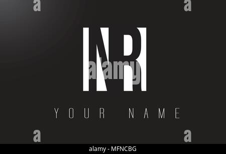 NR Letter Logo With Black and White Letters Negative Space Design. Stock Vector