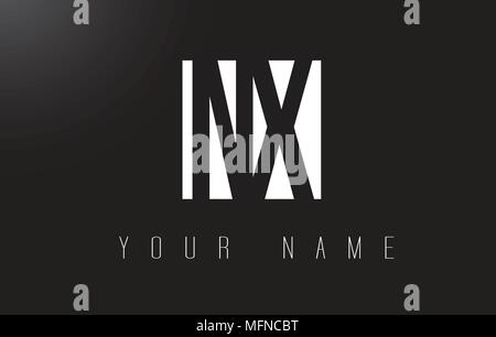 NX Letter Logo With Black and White Letters Negative Space Design. Stock Vector