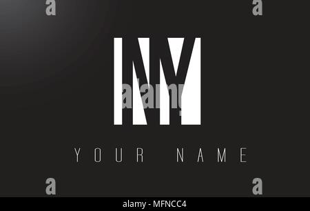 NY Letter Logo With Black and White Letters Negative Space Design. Stock Vector